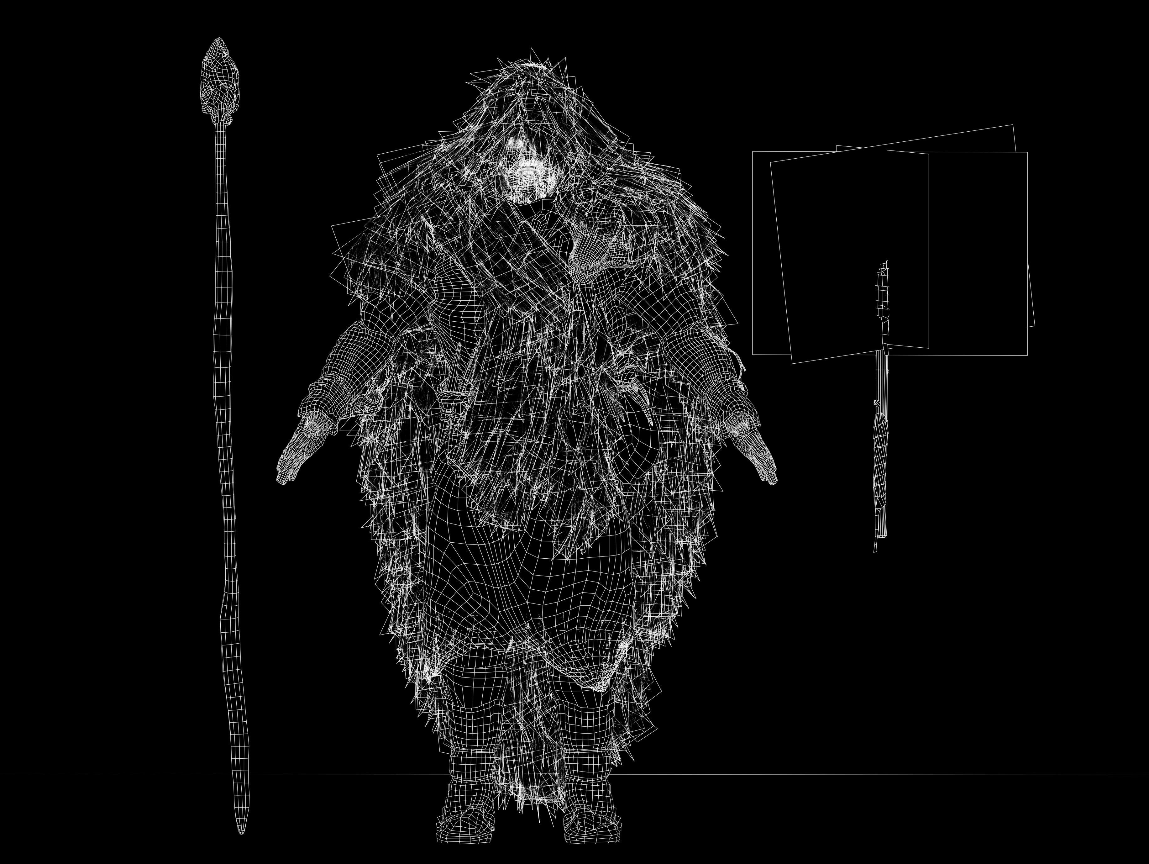 Ancient Cave Hunter Low-poly 3D model_12