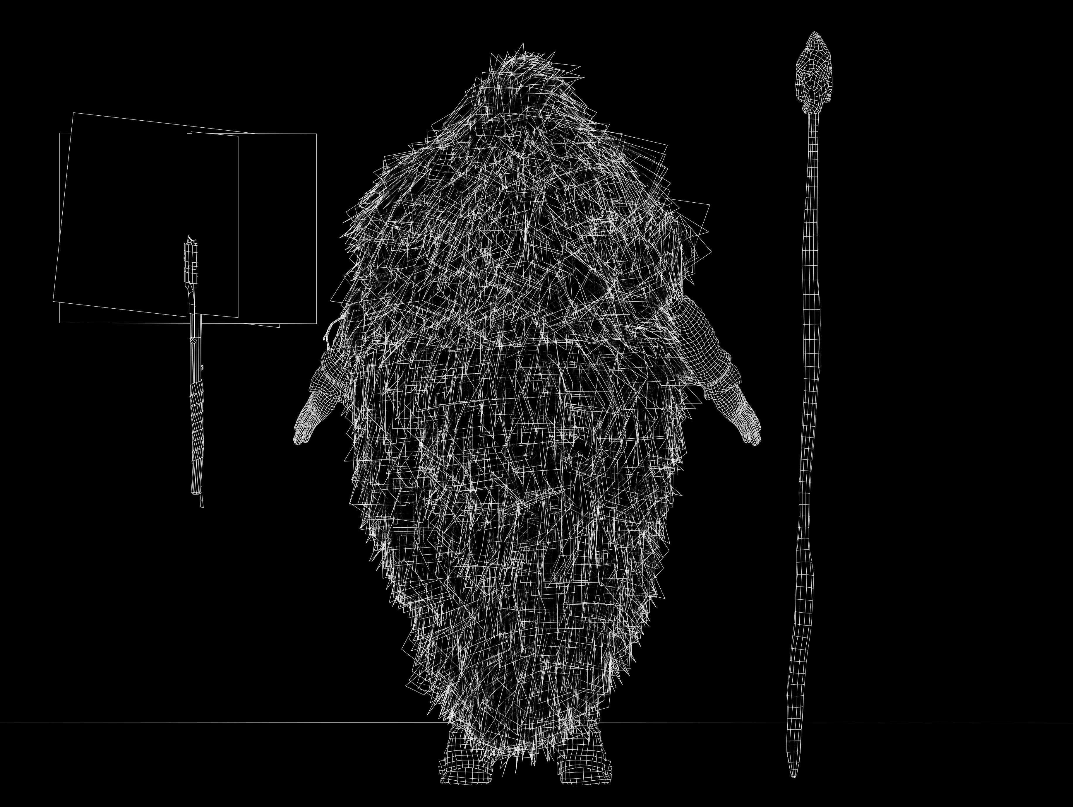 Ancient Cave Hunter Low-poly 3D model_11