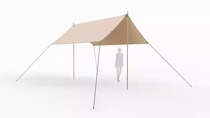 Outdoor Tent Sun Shade Canopy Rectangle Shelter 3D model