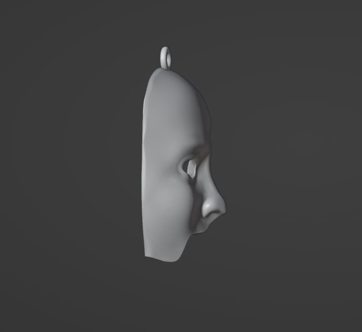 Broken Mask pendant 3D print model_2