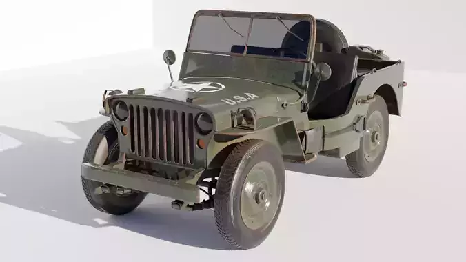 3d car model Willys MB