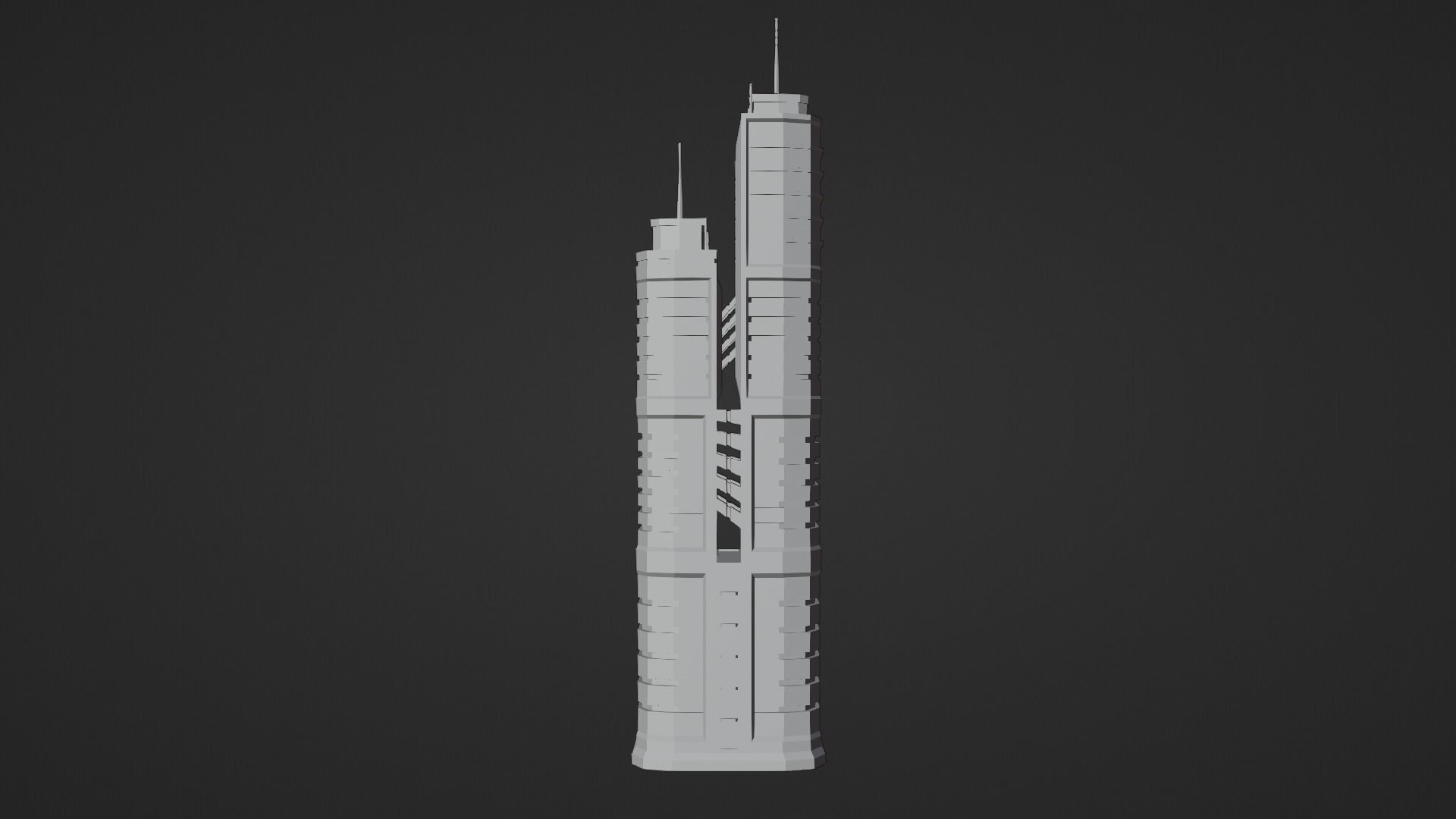 SciFi Cyberpunk Building 03 Low-poly 3D model_8