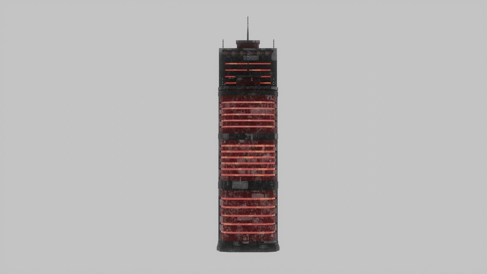 SciFi Cyberpunk Building 03 Low-poly 3D model_5