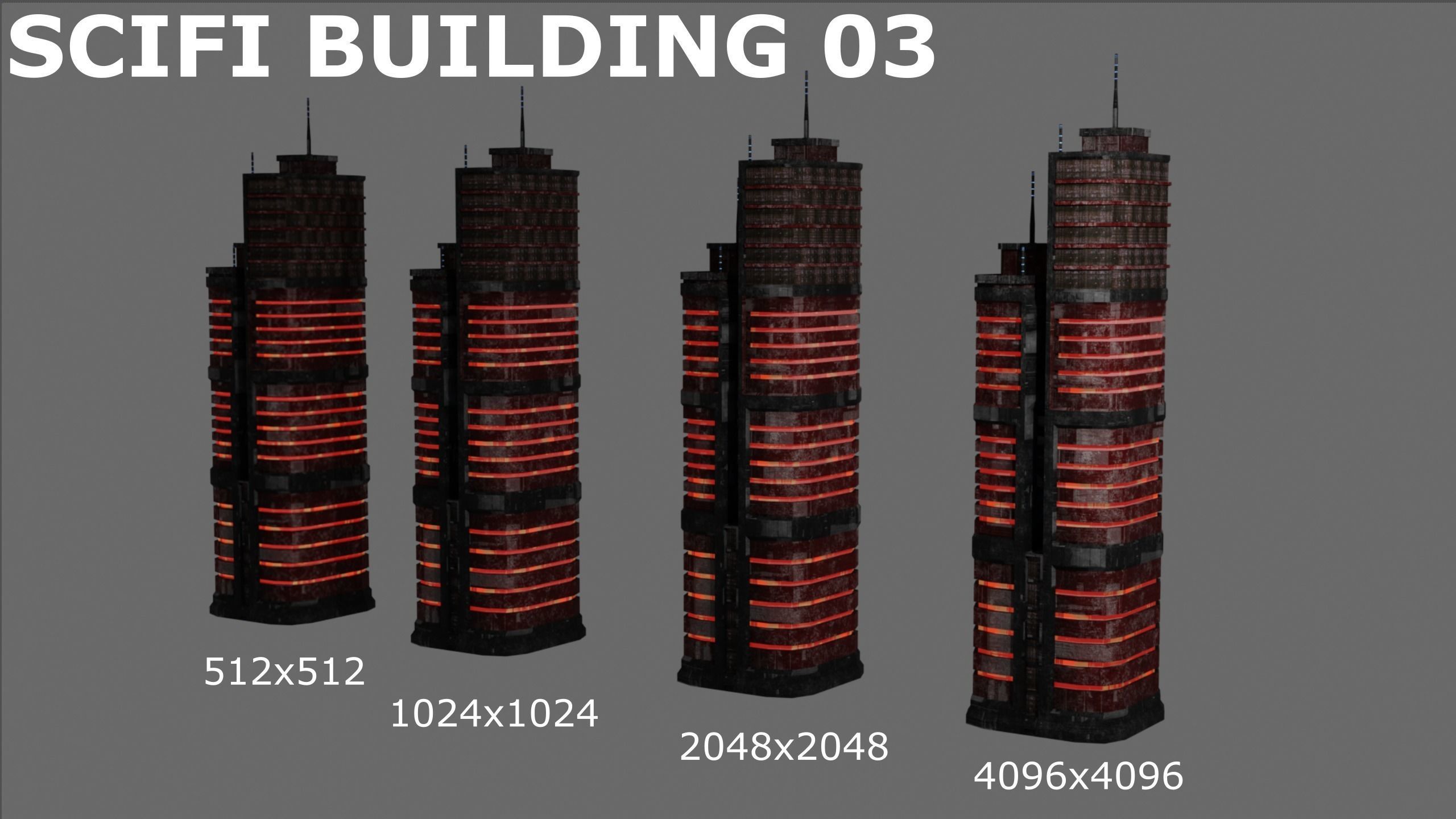 SciFi Cyberpunk Building 03 Low-poly 3D model_1