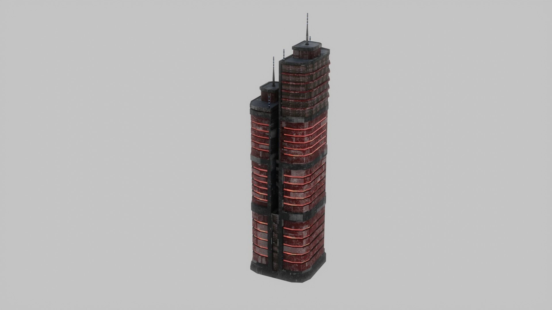 SciFi Cyberpunk Building 03 Low-poly 3D model_7