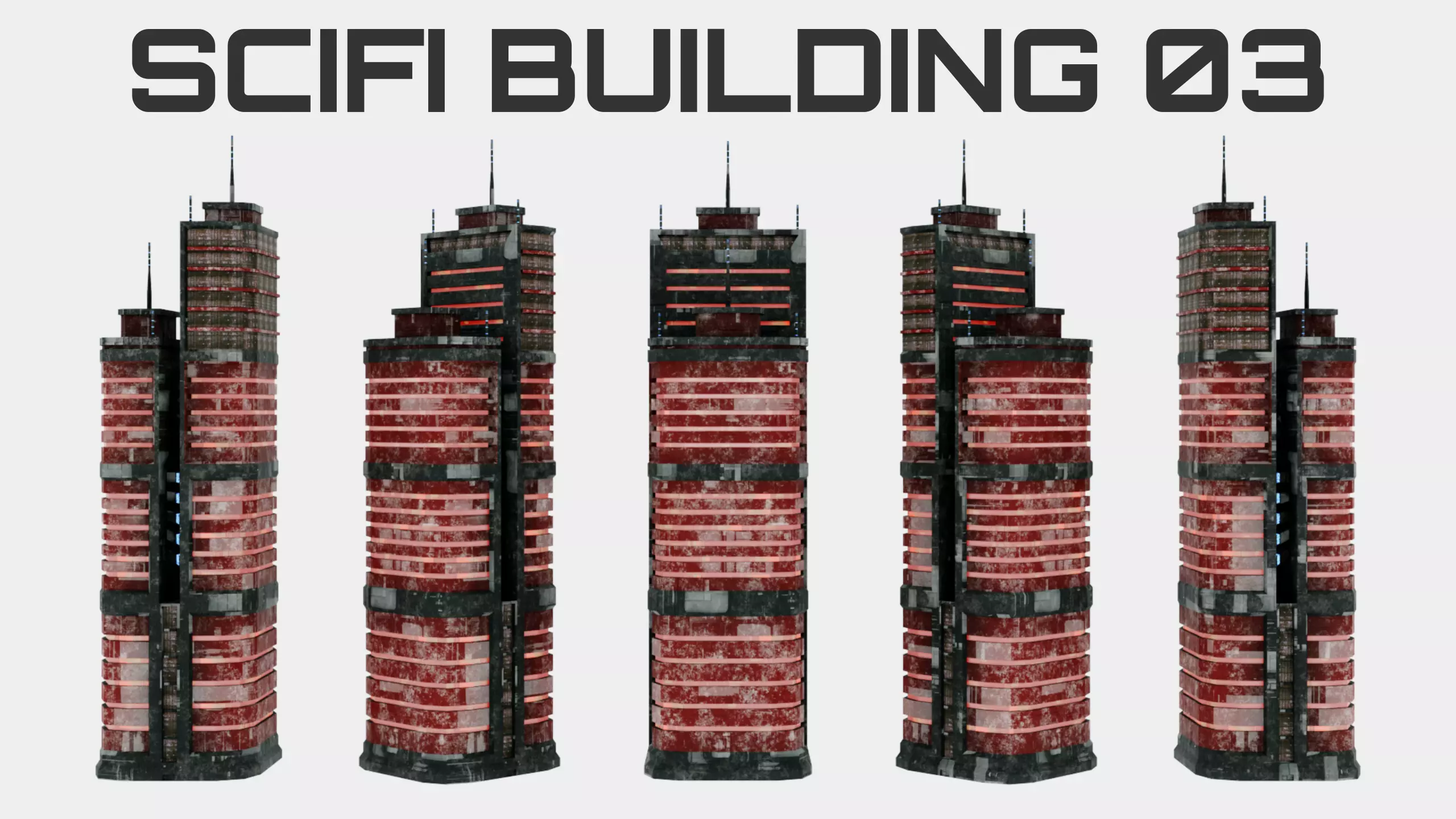SciFi Cyberpunk Building 03 Low-poly 3D model_0