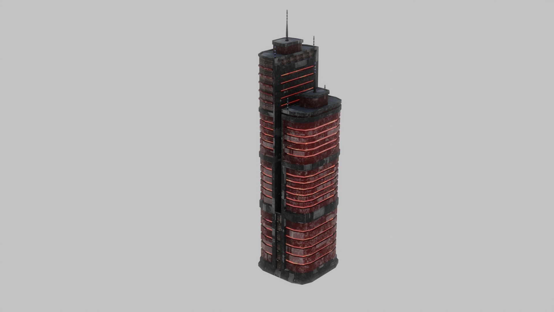 SciFi Cyberpunk Building 03 Low-poly 3D model_6