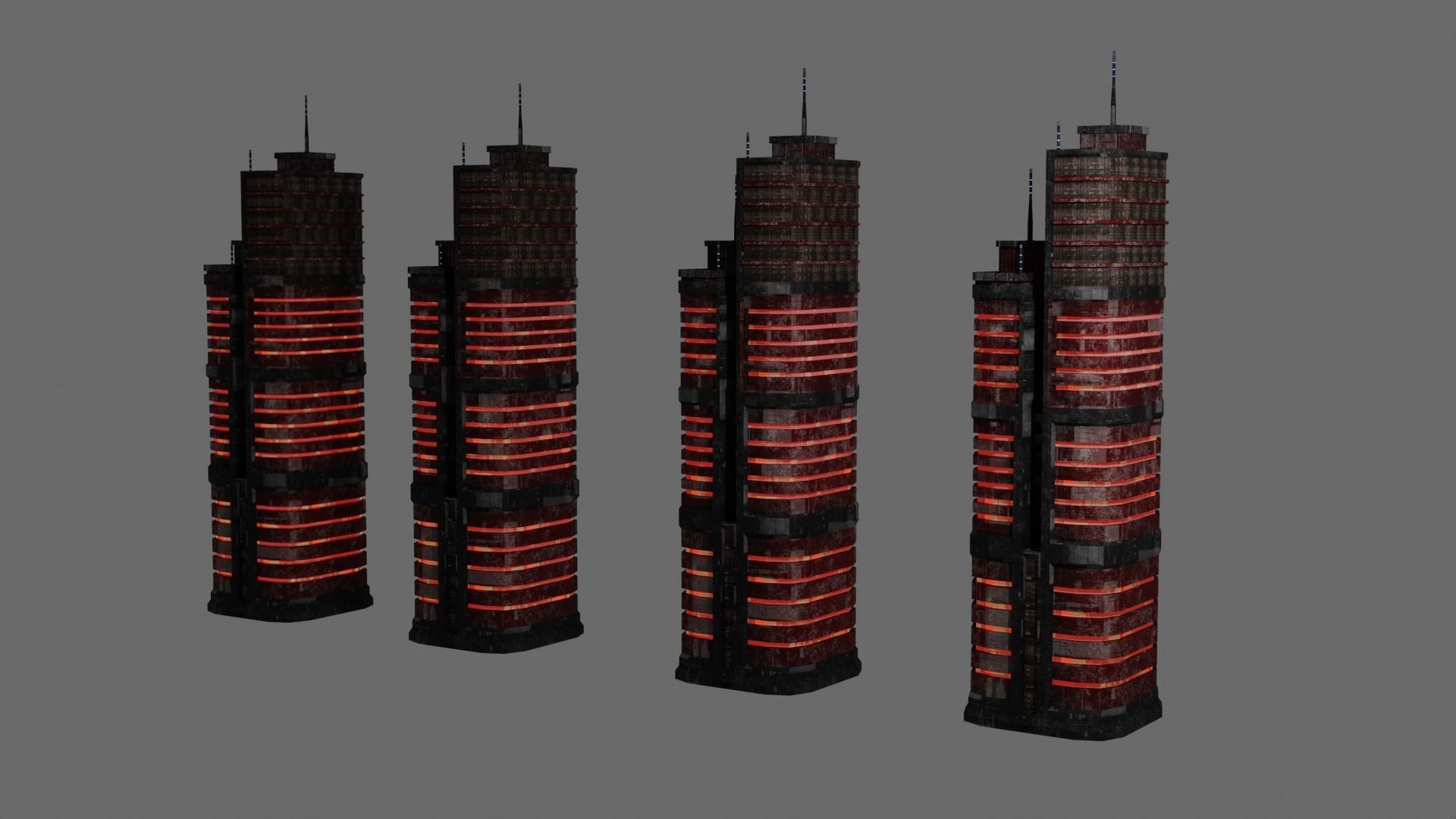SciFi Cyberpunk Building 03 Low-poly 3D model_2