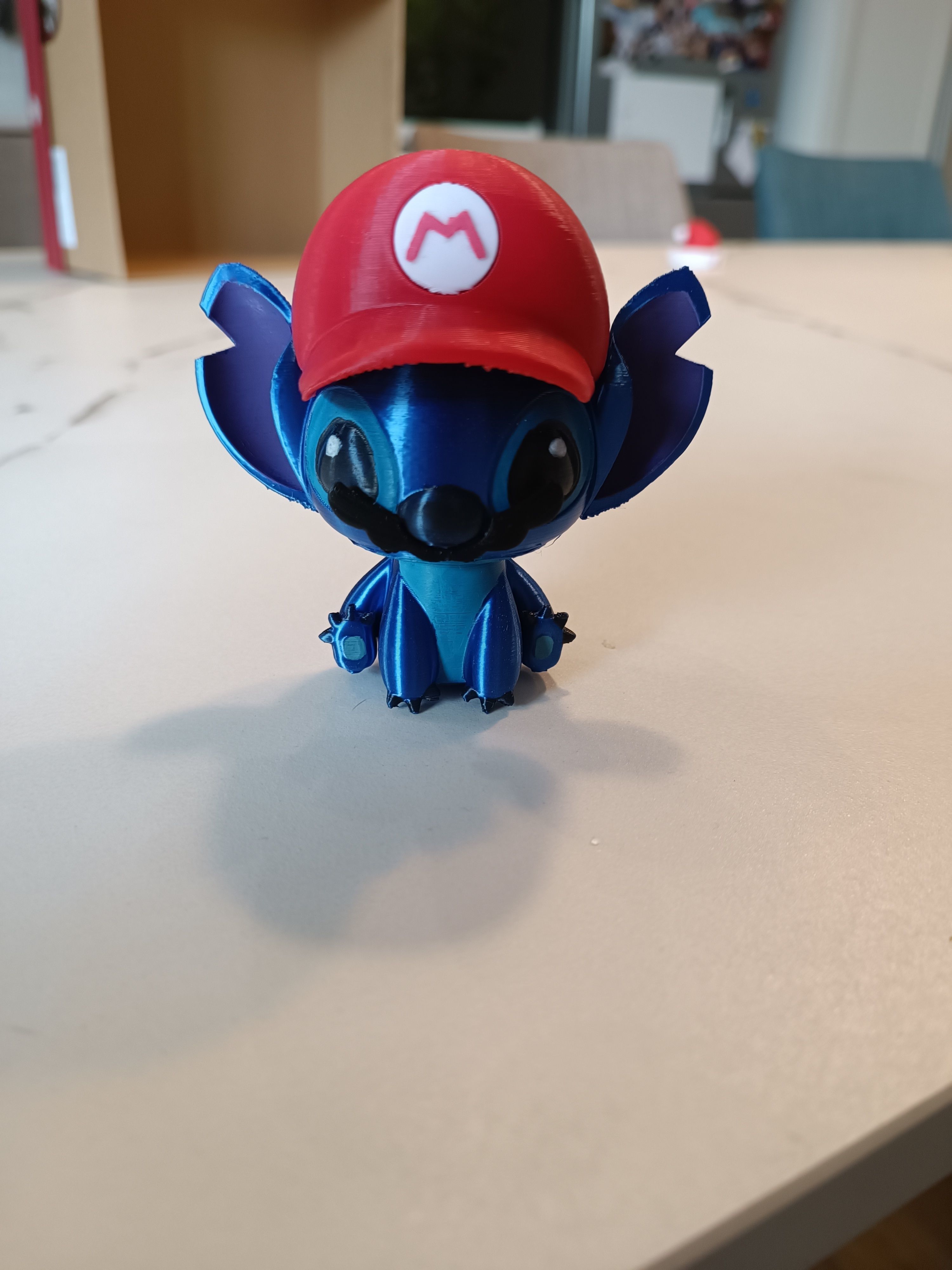 Stitch dressed as Mario 3D print model_2