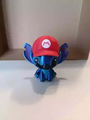 Stitch dressed as Mario