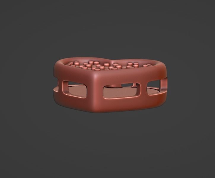 Heart necklace with diamonds 3D print model_3