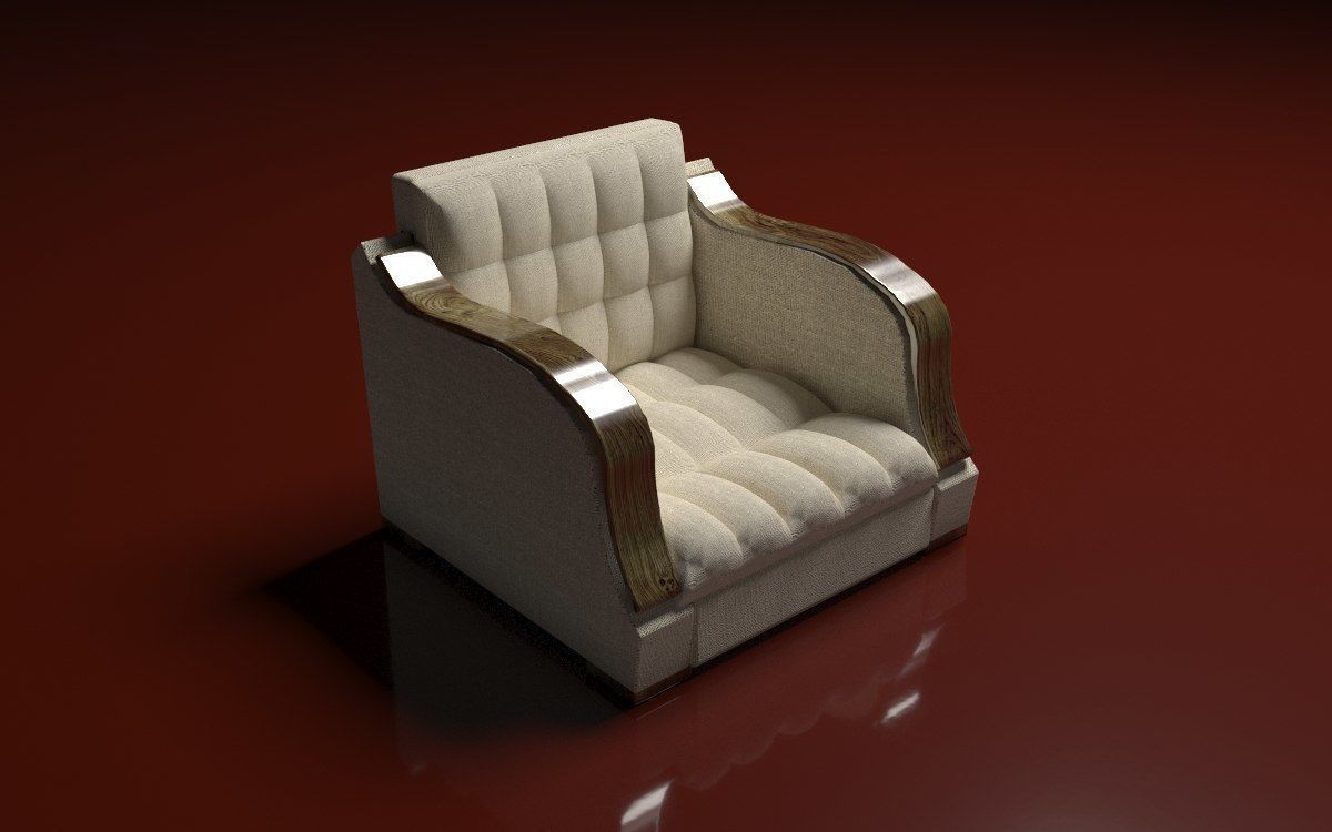 Armchair 3D model_4
