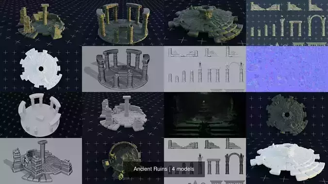 Ancient Ruins 3D Model Collection