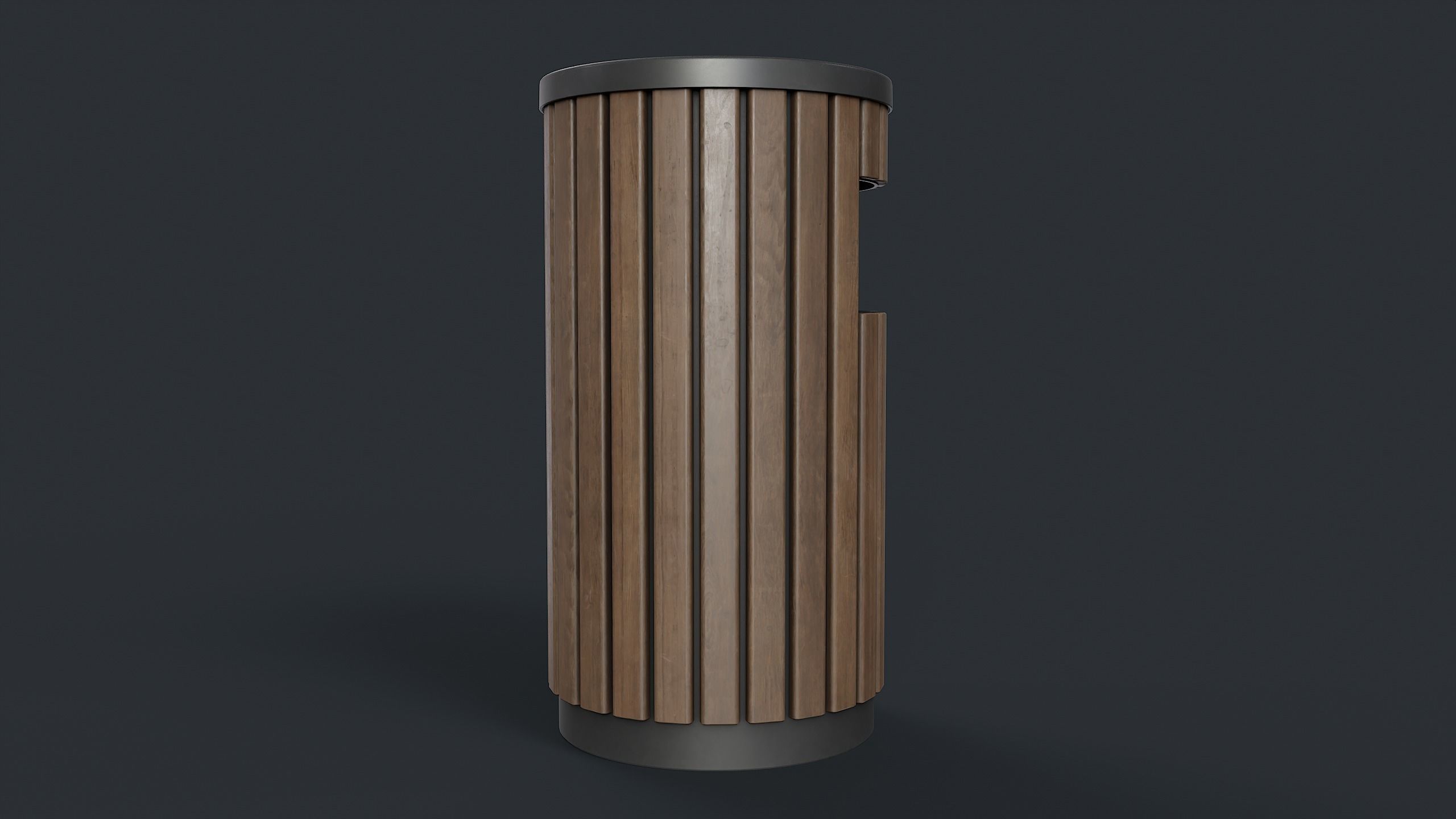 Street Trash Can 41 PBR Game Ready  Low-poly 3D model_6