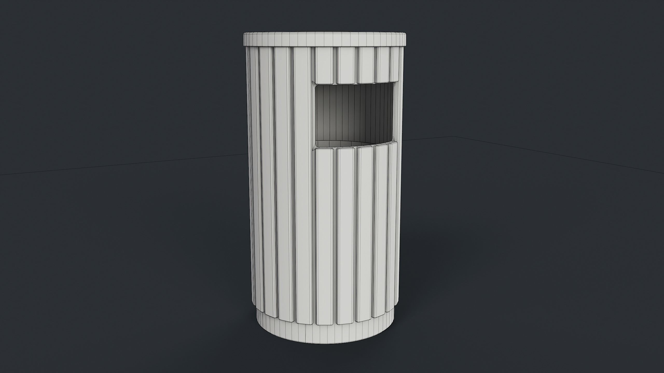 Street Trash Can 41 PBR Game Ready  Low-poly 3D model_17