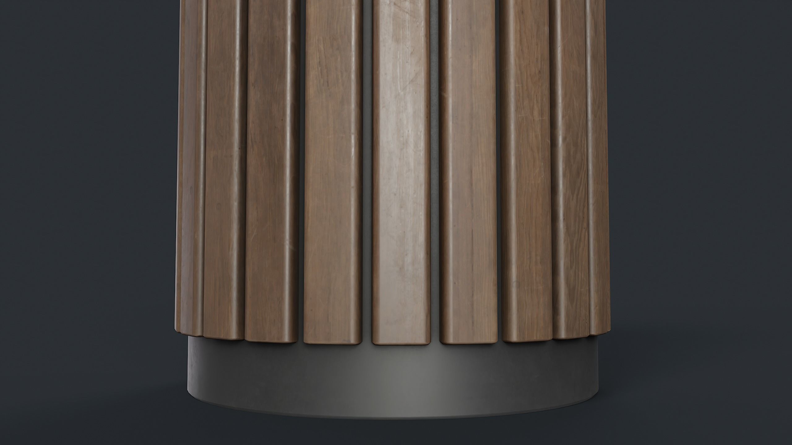 Street Trash Can 41 PBR Game Ready  Low-poly 3D model_11