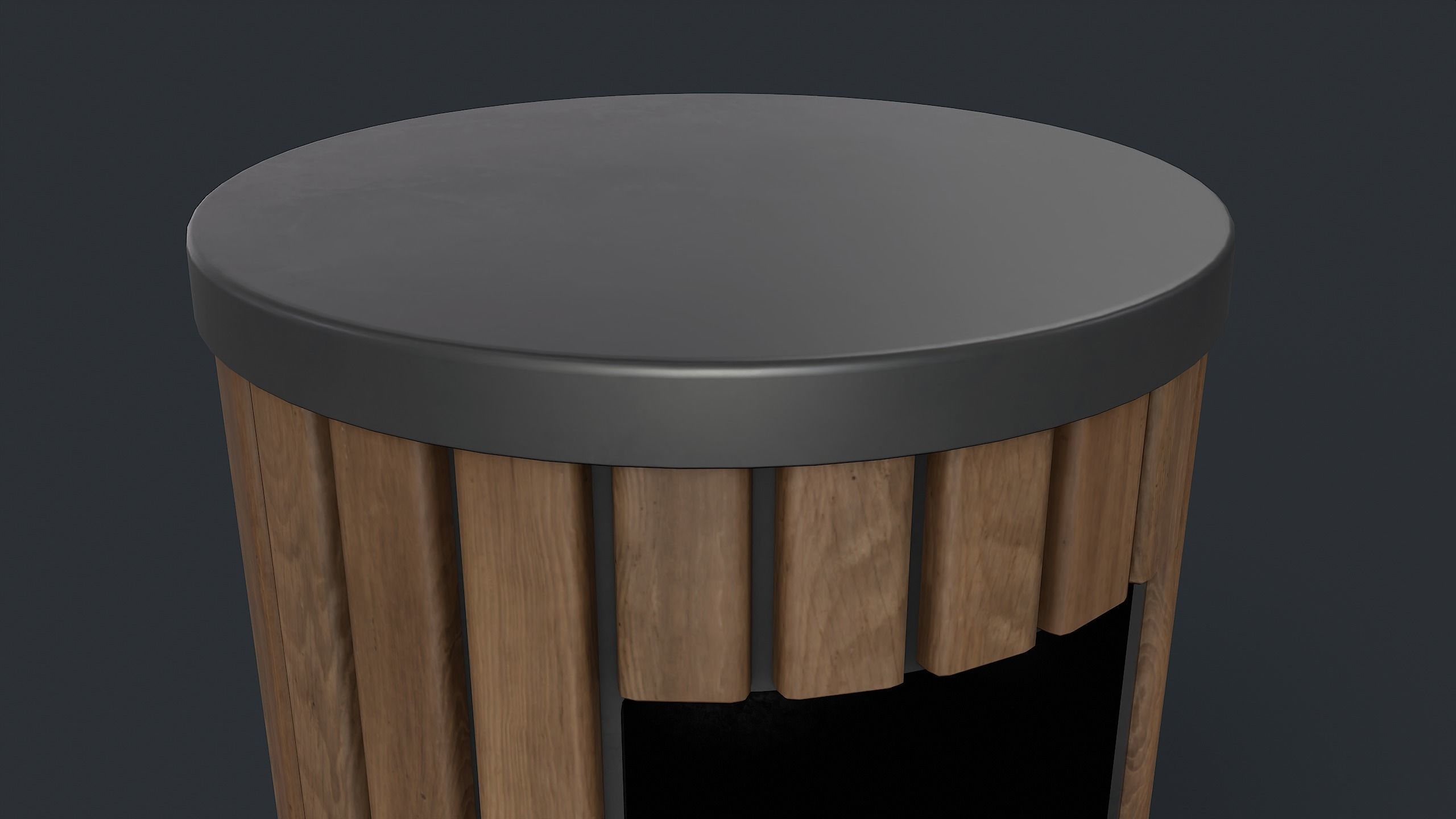 Street Trash Can 41 PBR Game Ready  Low-poly 3D model_14