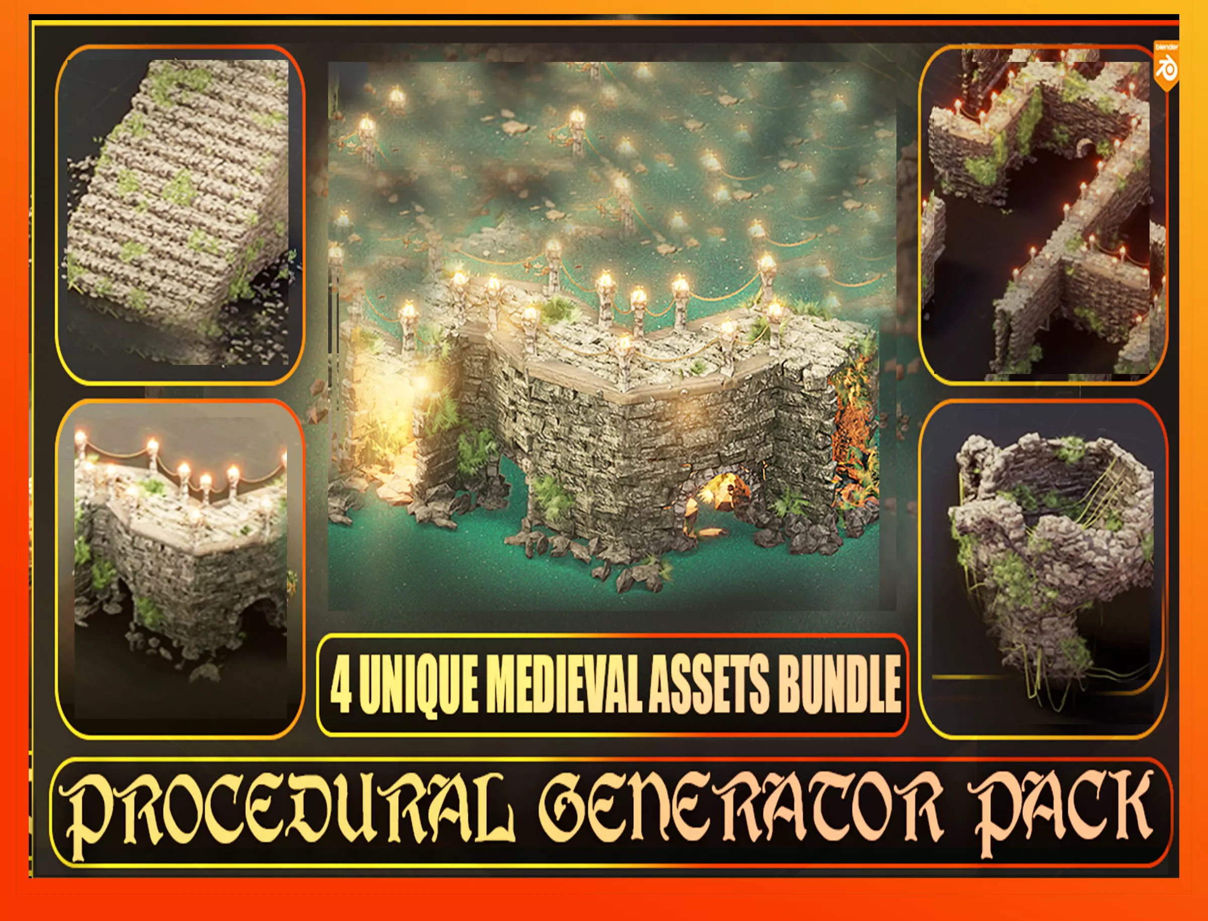 Blender - Medieval Procedural Generators Pack 3D model_0