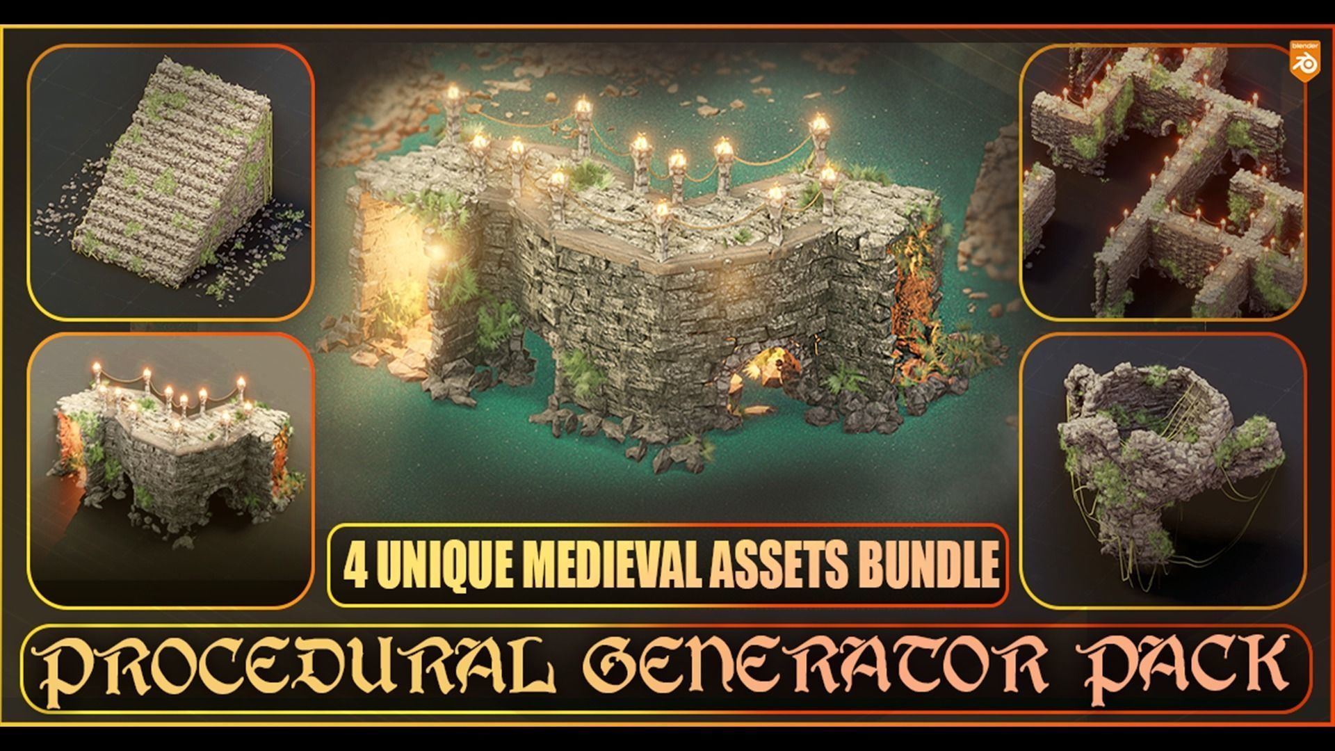 Blender - Medieval Procedural Generators Pack 3D model_2