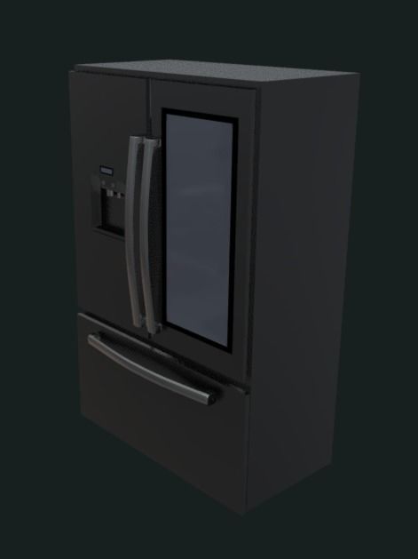 Modern Fridge Free low-poly 3D model_1