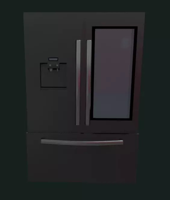 Modern Fridge Free low-poly 3D model_0