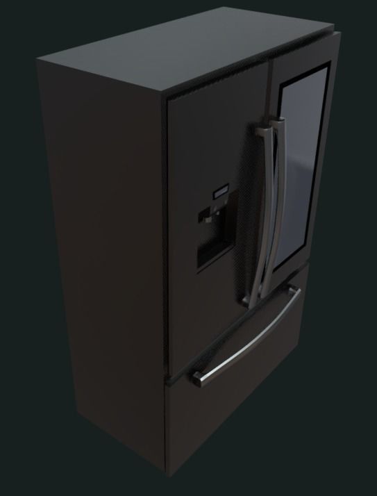 Modern Fridge Free low-poly 3D model_4
