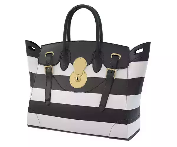 Ralph Lauren Ricky Bag Black White Strip Low-poly 3D model