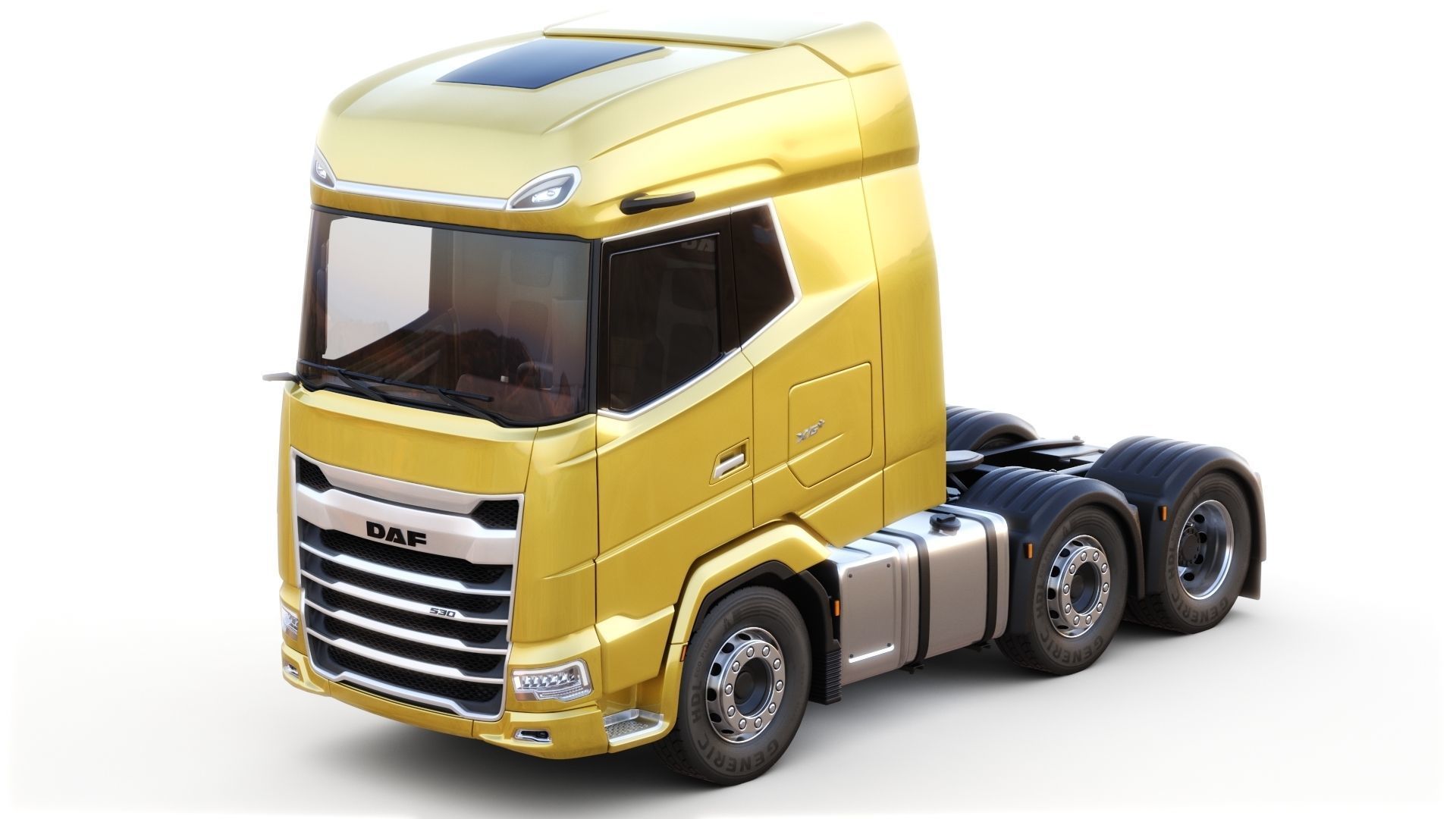 DAF XG semi truck with trailer 3D model_4