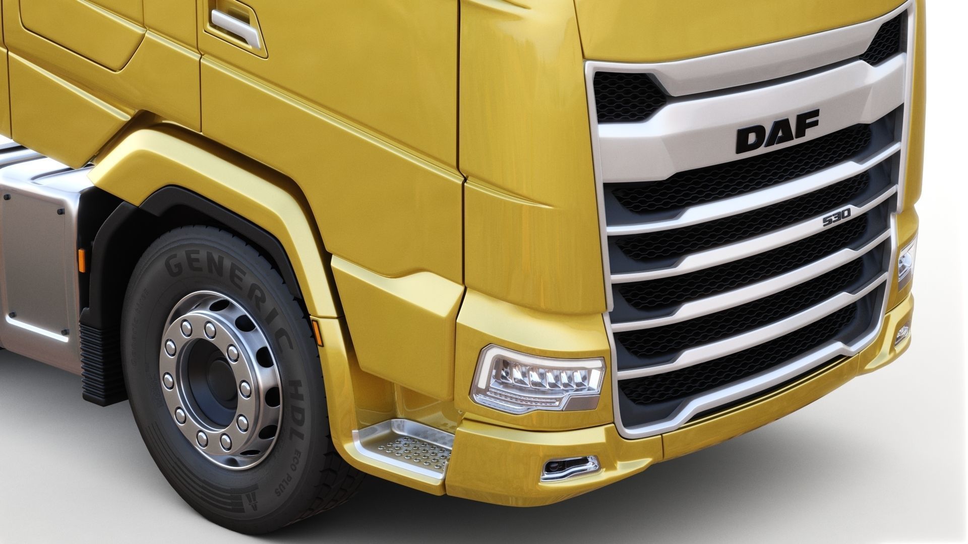 DAF XG semi truck with trailer 3D model_12