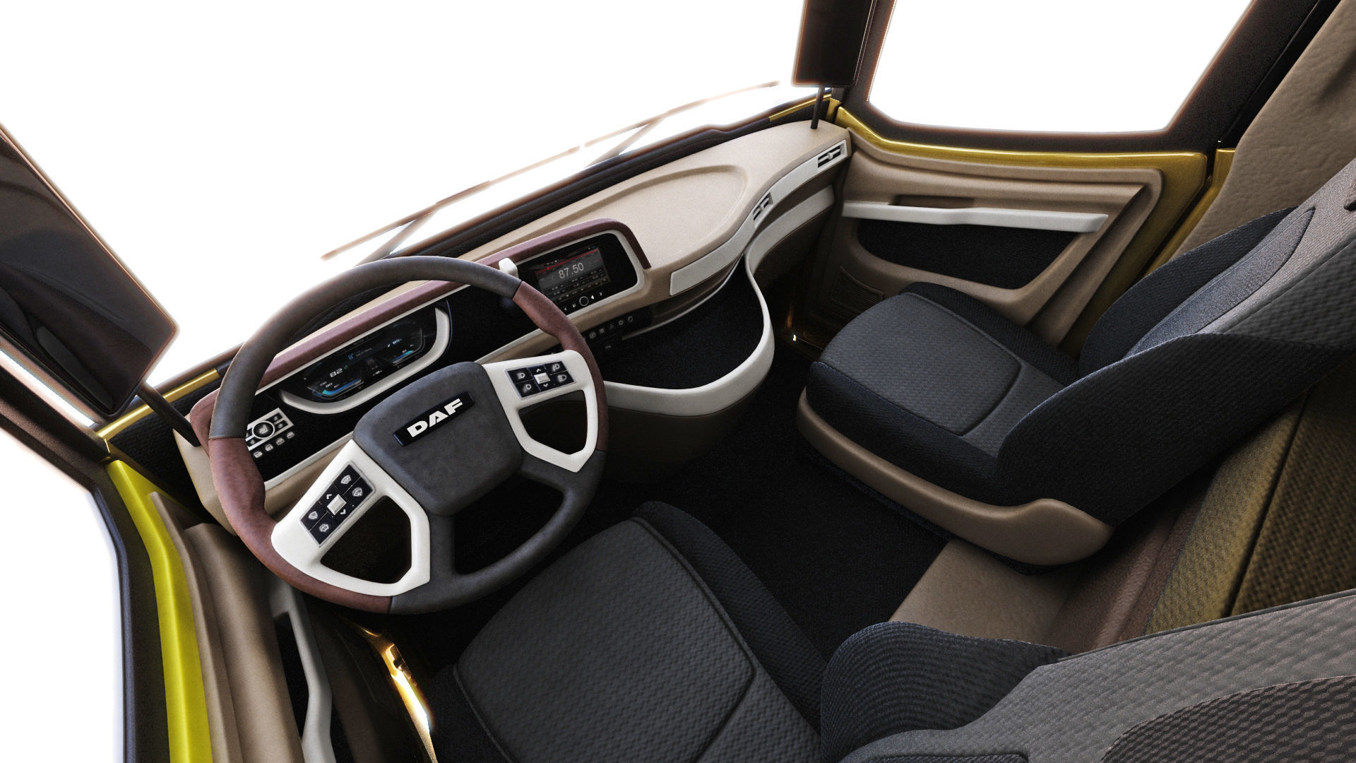 DAF XG semi truck with trailer 3D model_15