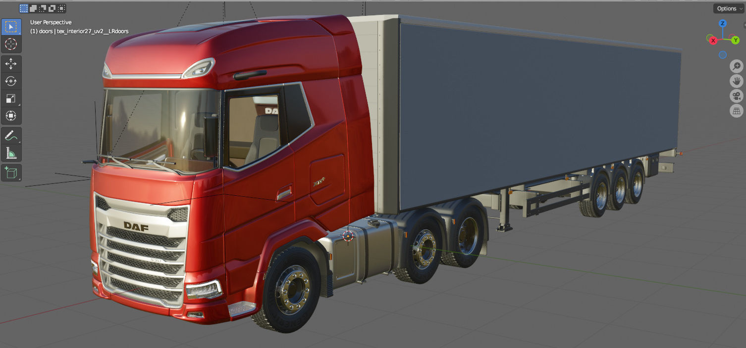 DAF XG semi truck with trailer 3D model_17