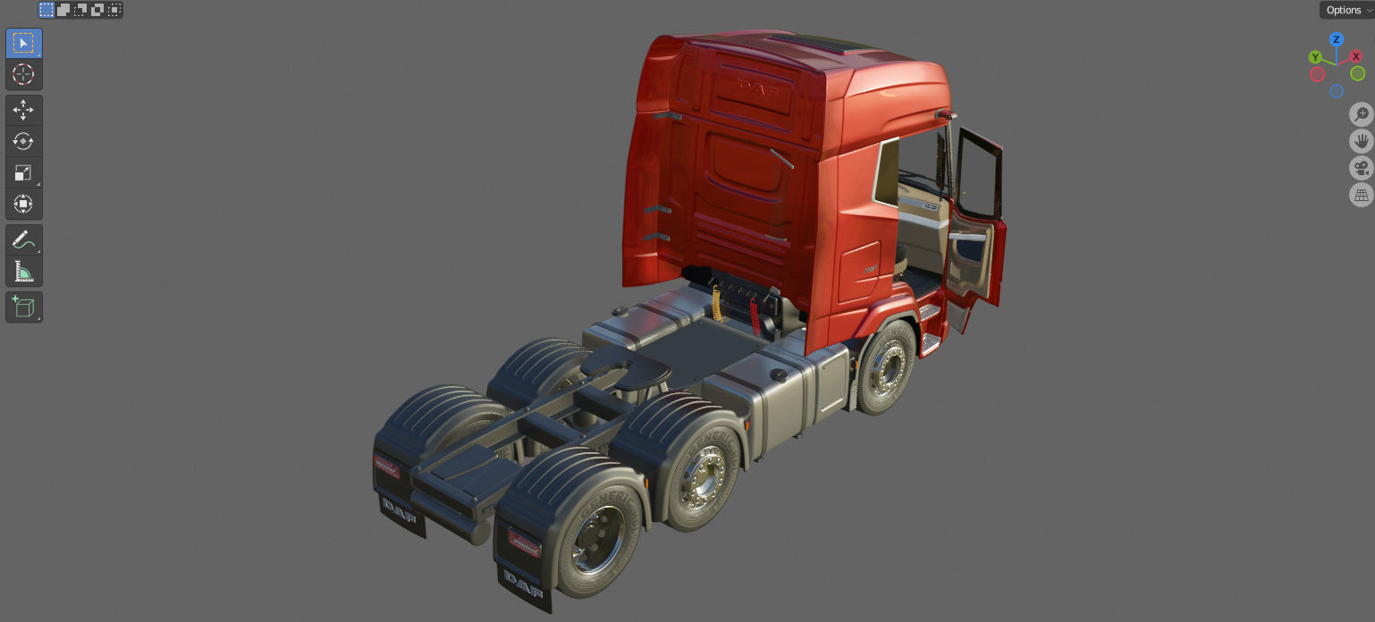 DAF XG semi truck with trailer 3D model_19