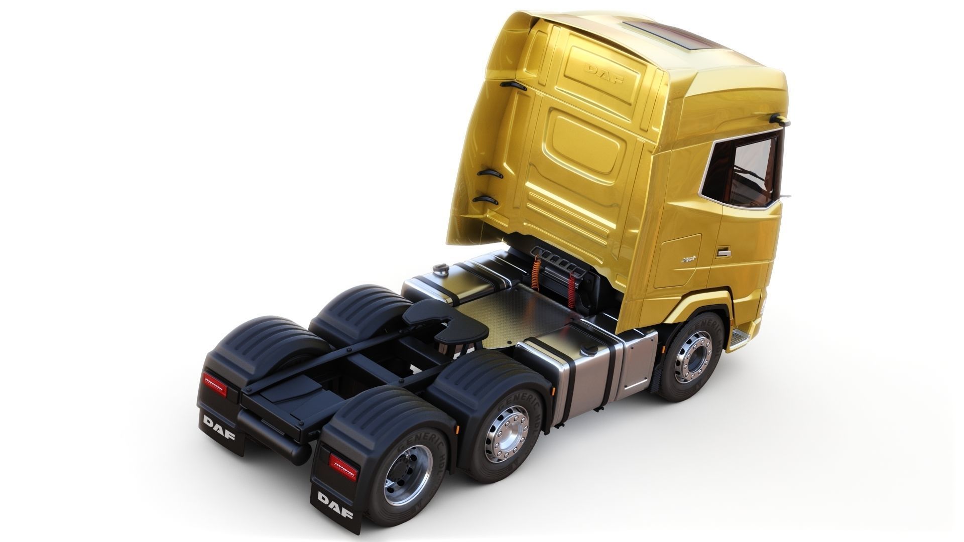 DAF XG semi truck with trailer 3D model_8