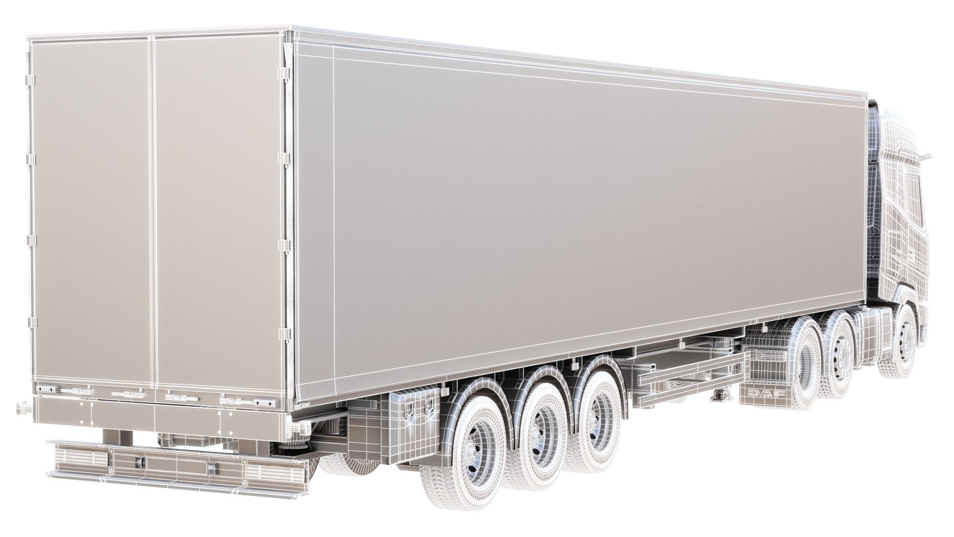 DAF XG semi truck with trailer 3D model_21