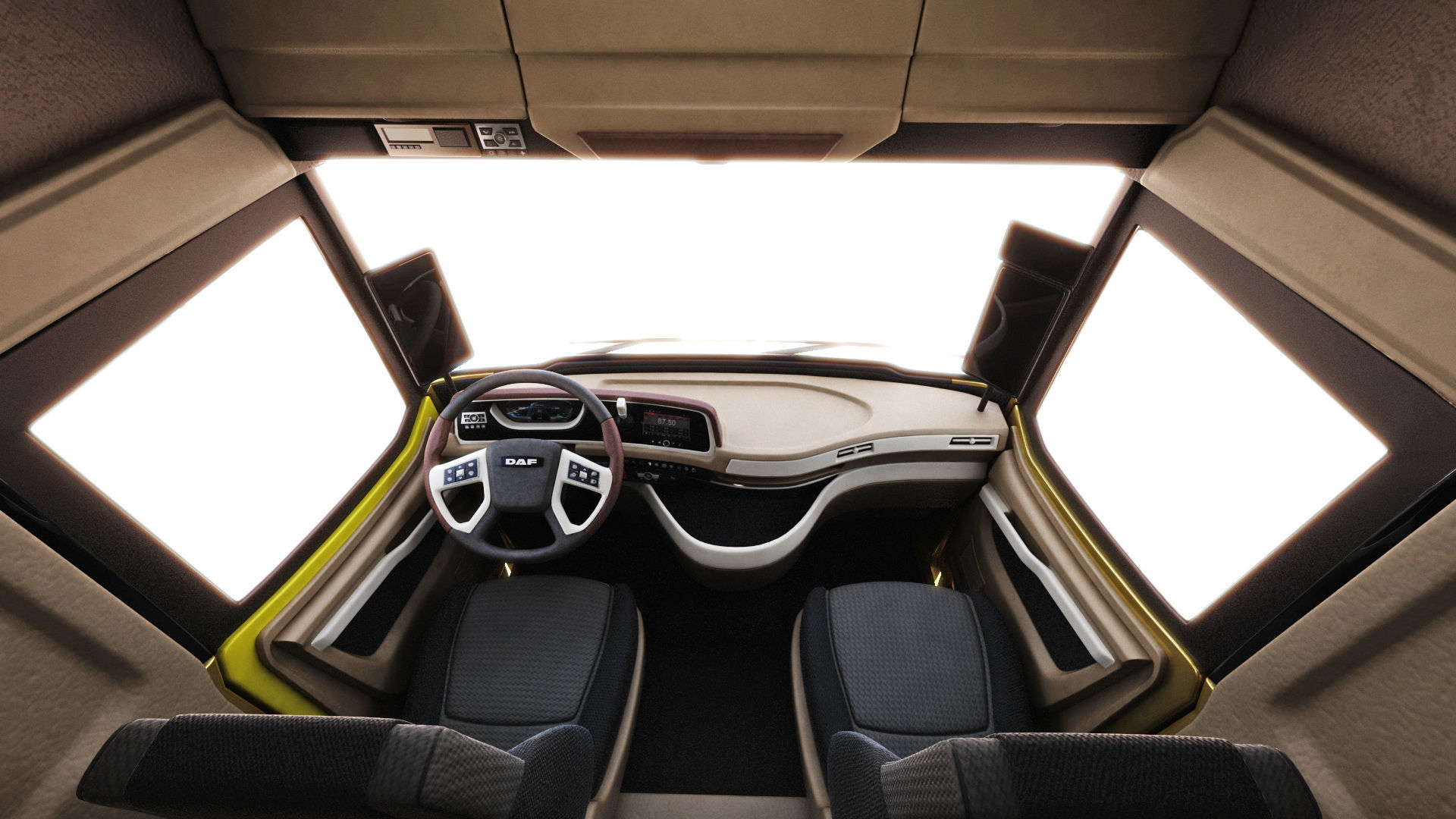 DAF XG semi truck with trailer 3D model_14