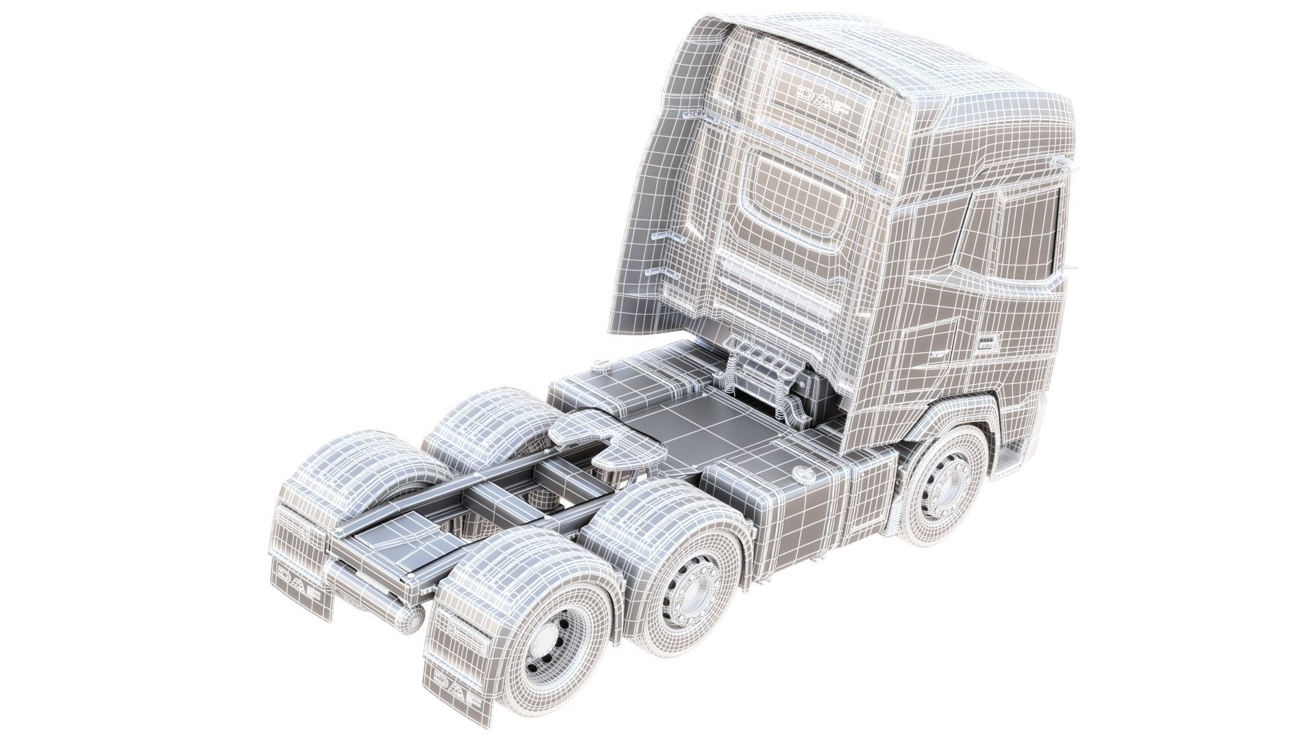 DAF XG semi truck with trailer 3D model_22