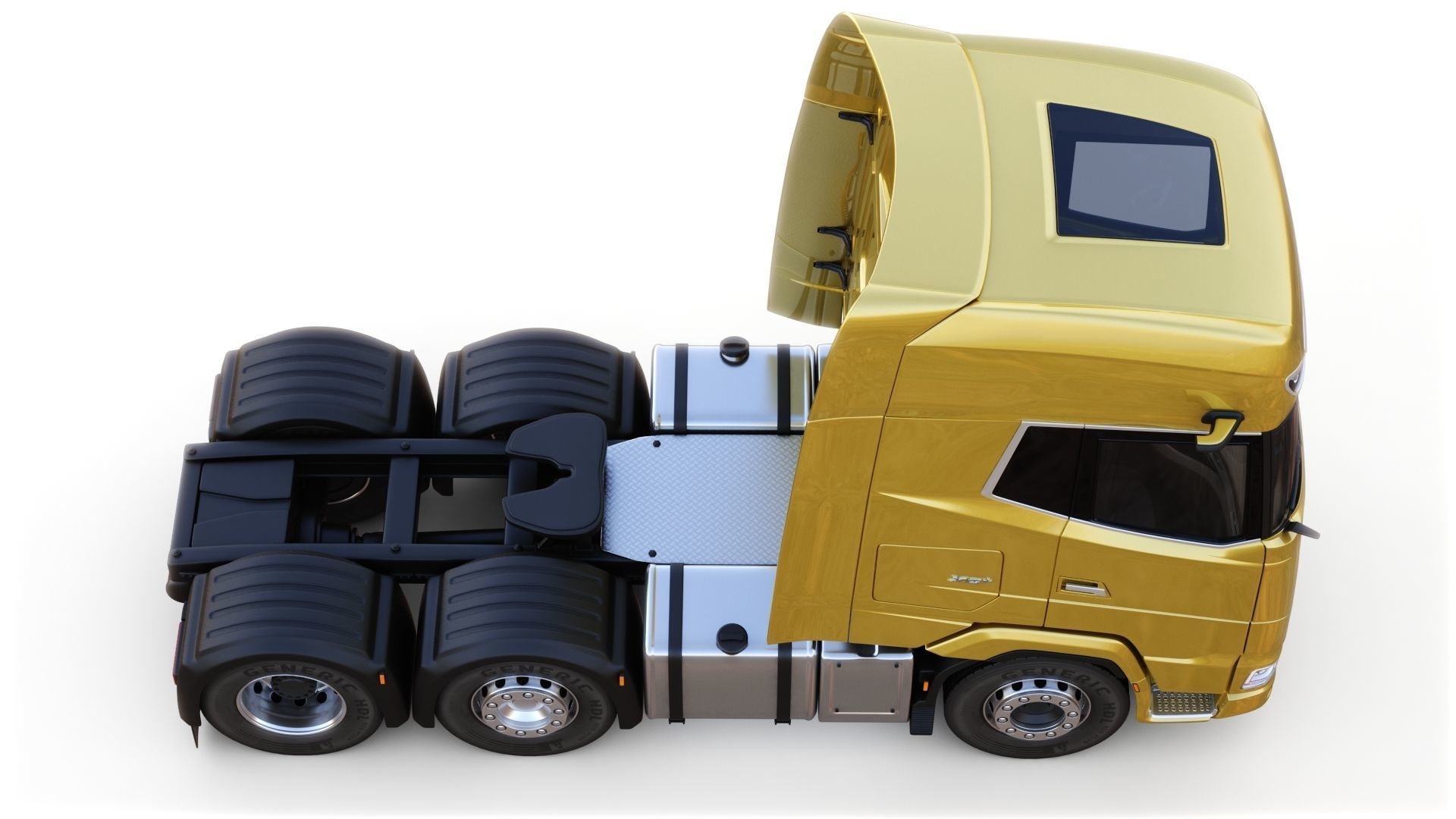 DAF XG semi truck with trailer 3D model_9