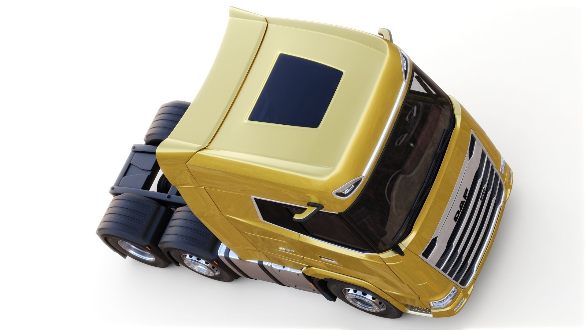 DAF XG semi truck with trailer 3D model_10