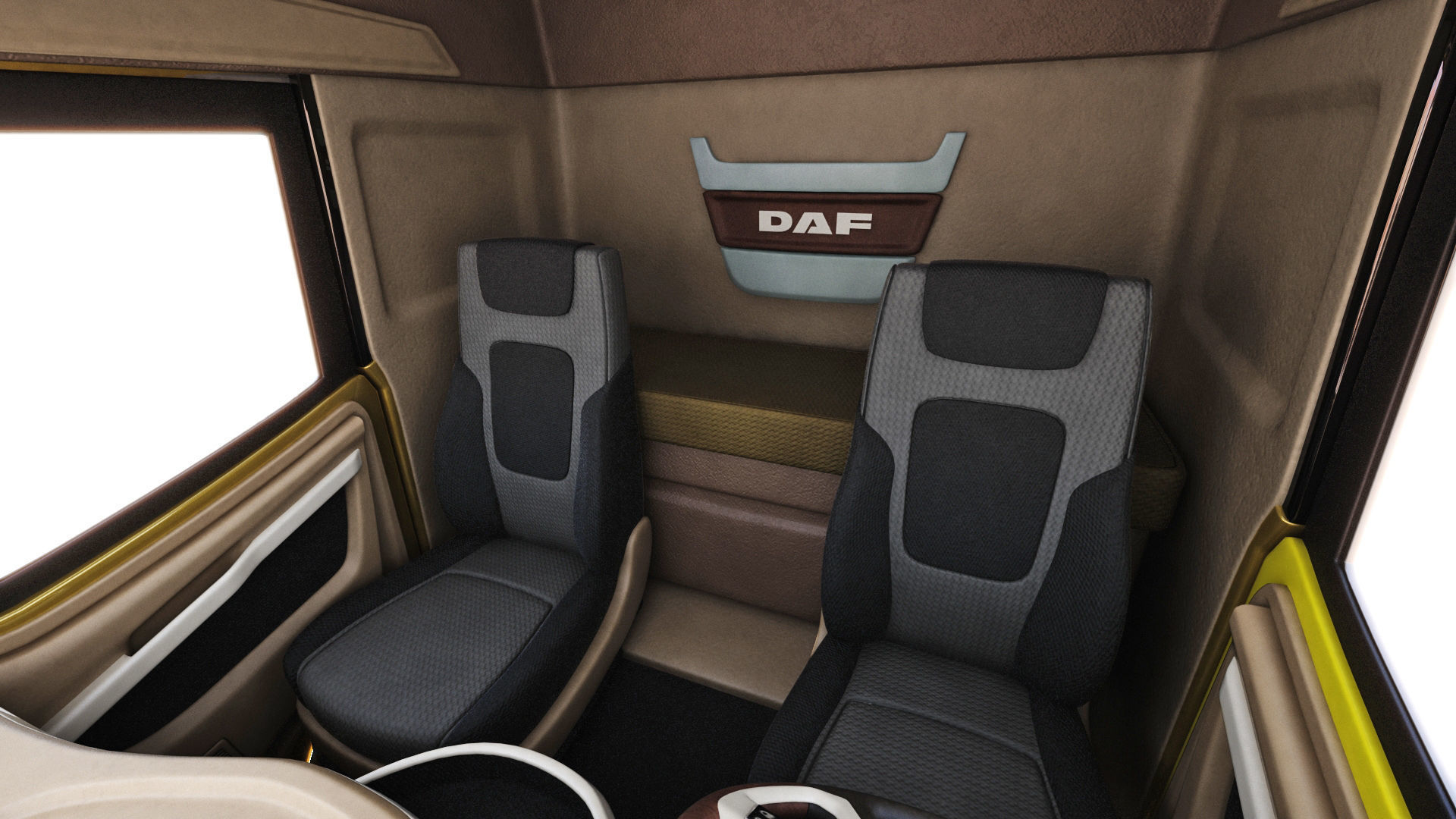 DAF XG semi truck with trailer 3D model_16