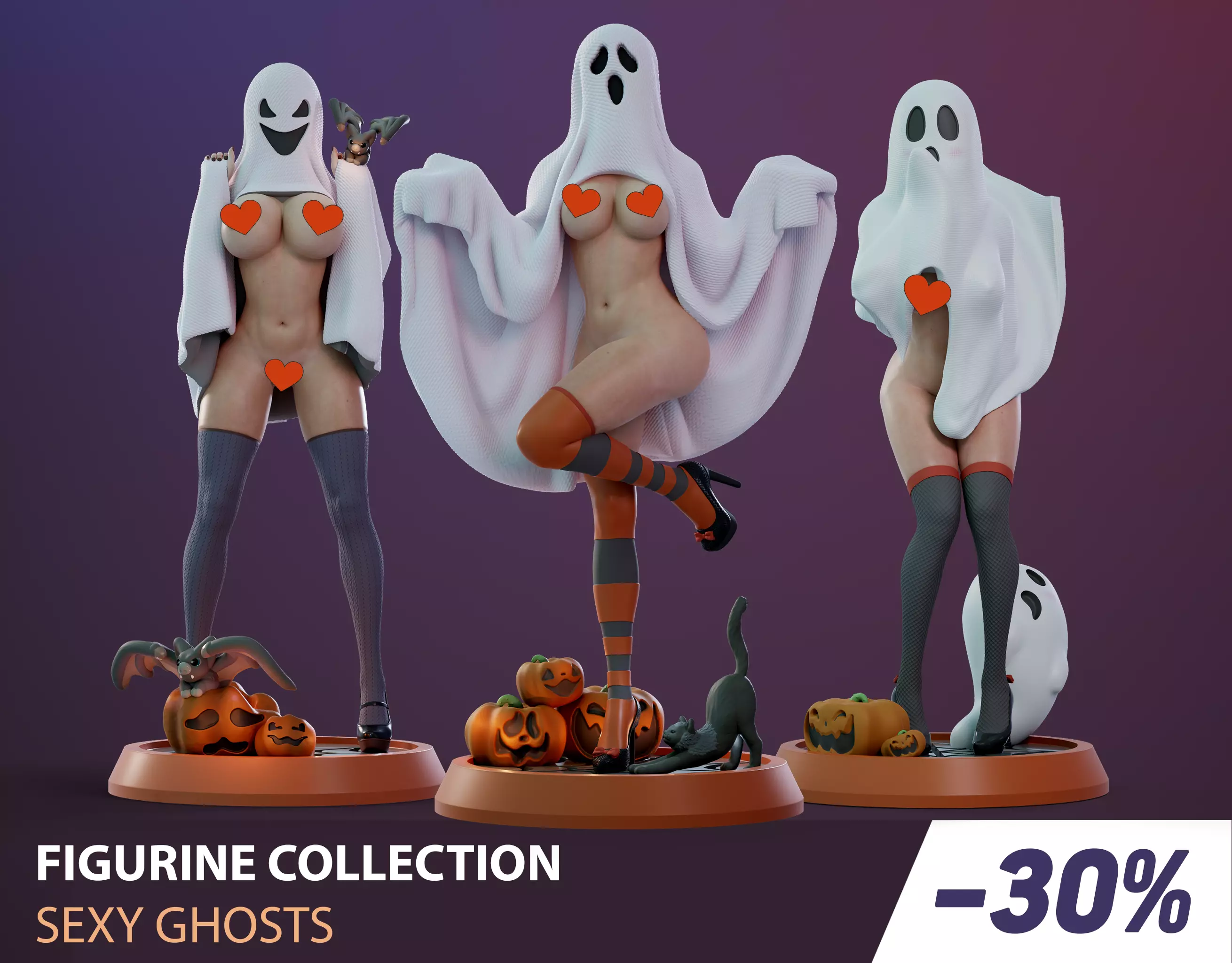 Figurine collection - Cute ghosts - 3 PIECES _0