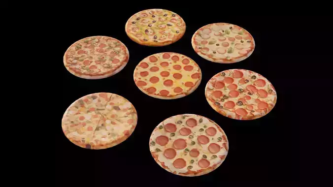 Pizza collection set fast food