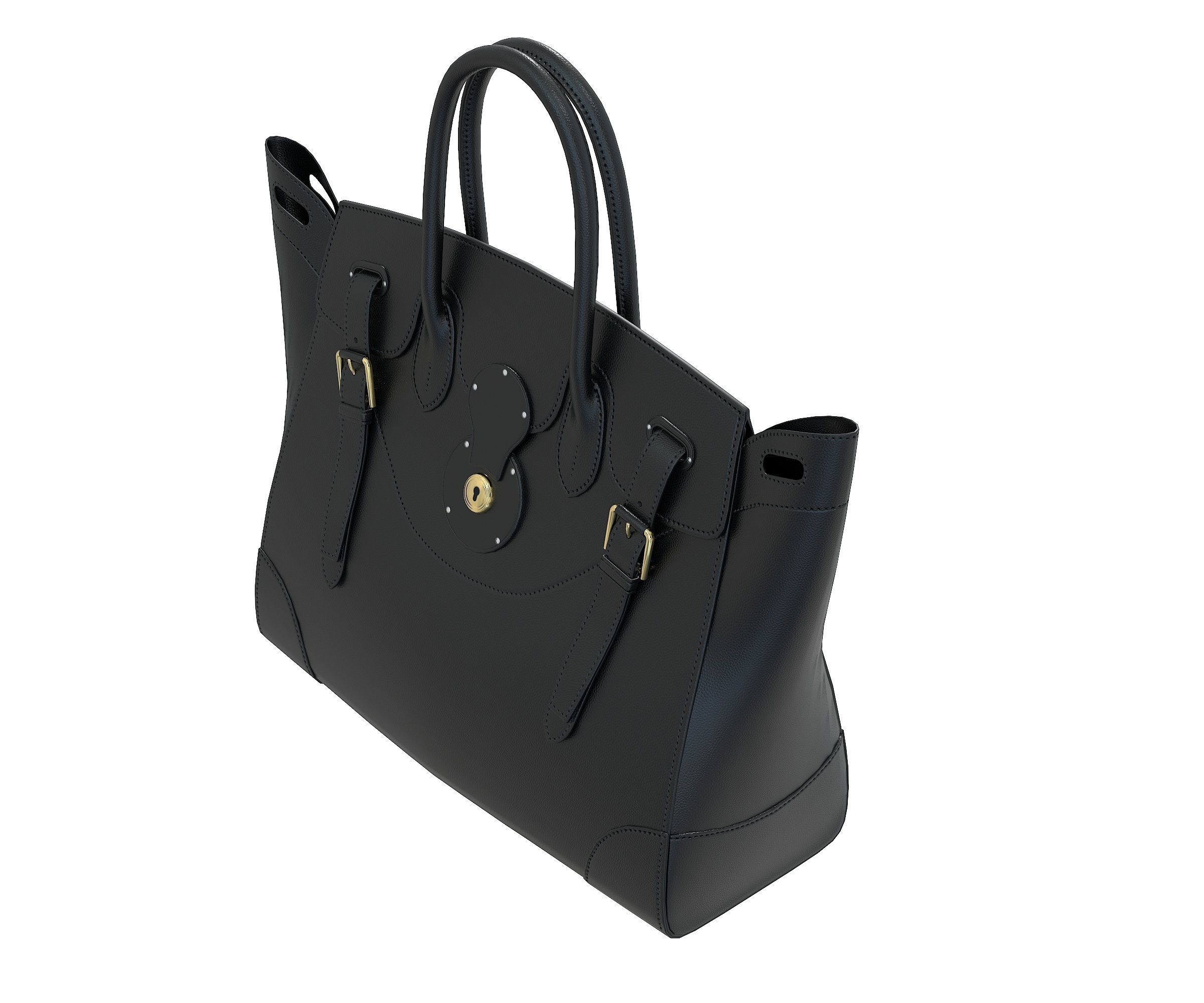 Ralph Lauren Ricky Bag Black Leather Low-poly 3D model_3