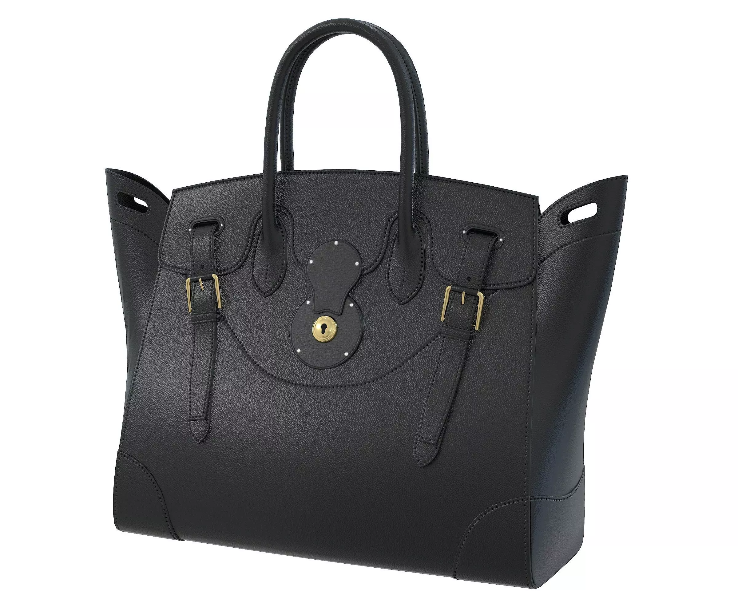 Ralph Lauren Ricky Bag Black Leather Low-poly 3D model_0