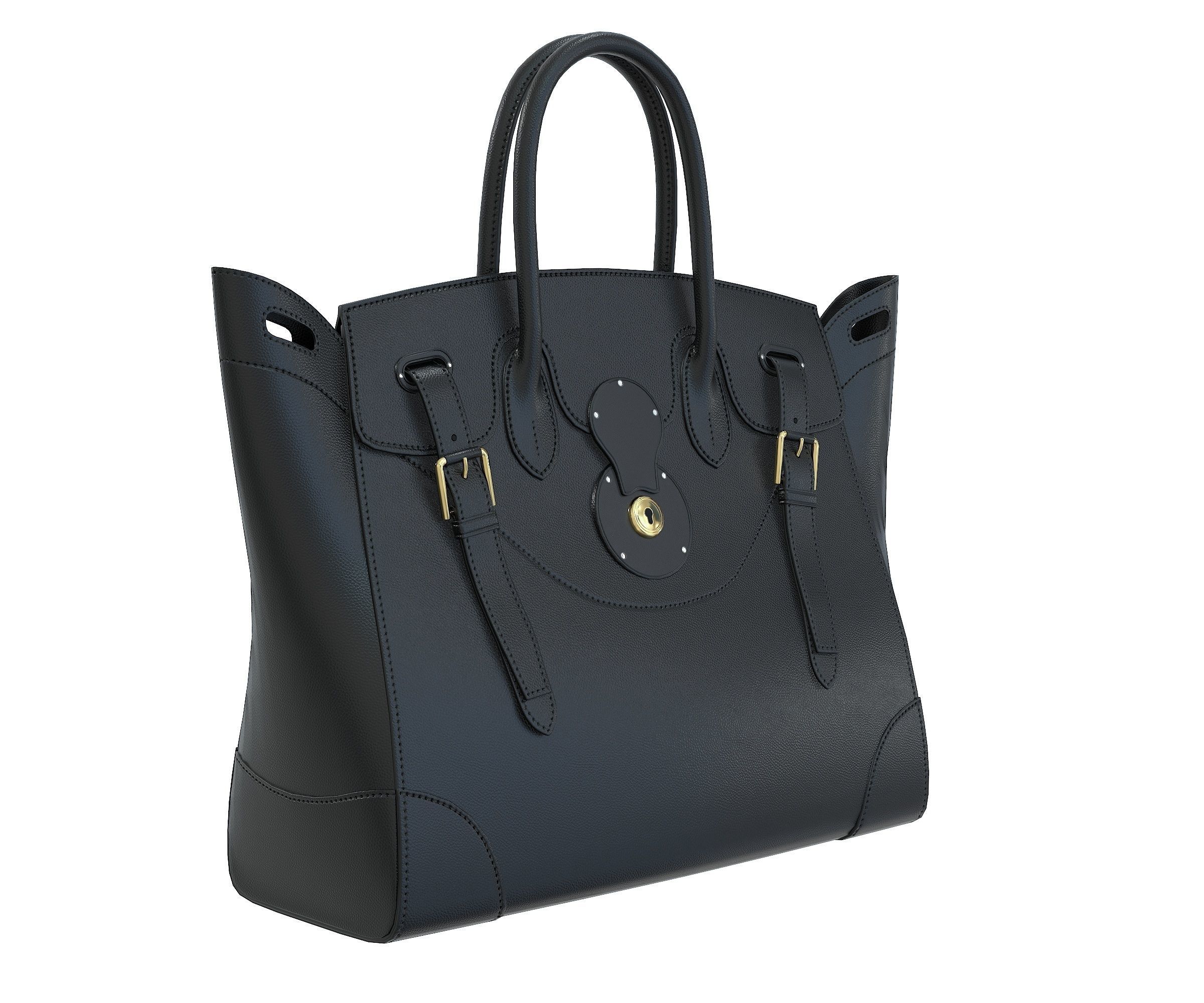 Ralph Lauren Ricky Bag Black Leather Low-poly 3D model_1