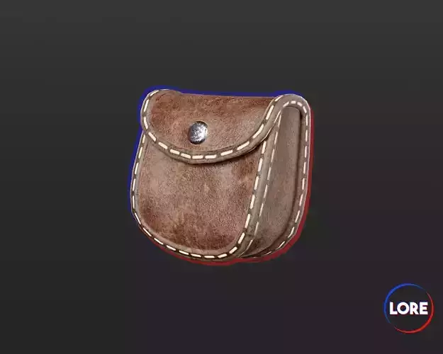 Medieval Noble Accessory Coinpurse Low-poly 3D model