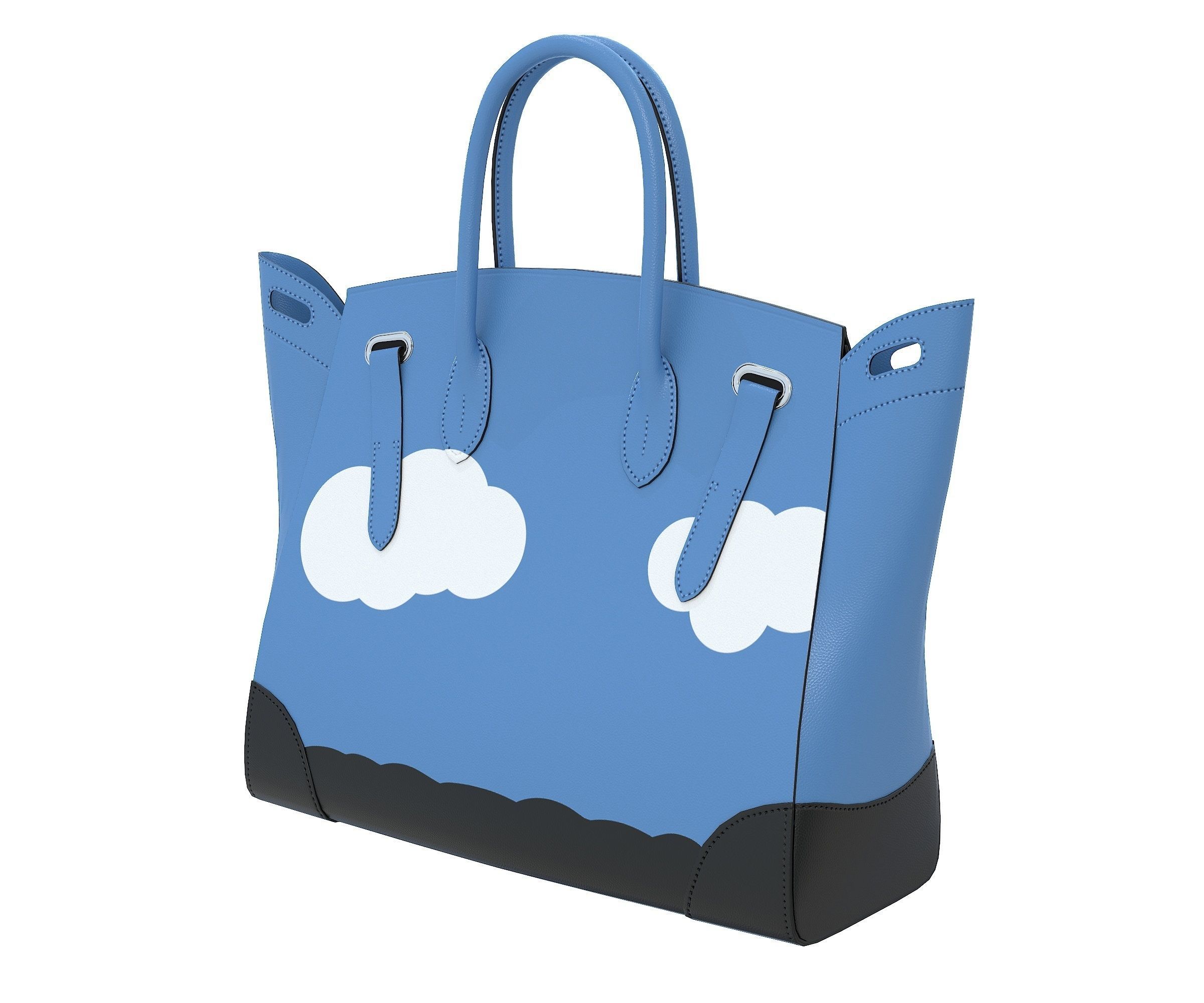 Ralph Lauren Ricky Bag Blue Leather Low-poly 3D model_2