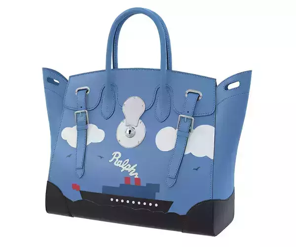 Ralph Lauren Ricky Bag Blue Leather Low-poly 3D model