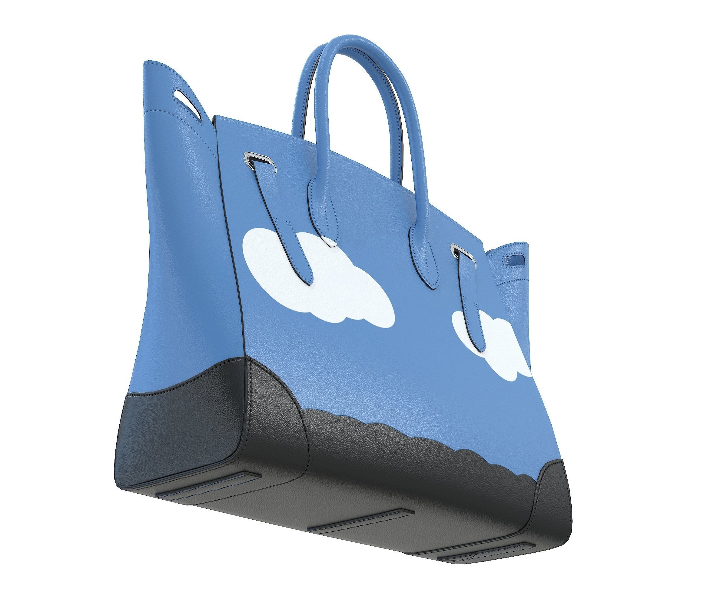 Ralph Lauren Ricky Bag Blue Leather Low-poly 3D model_3
