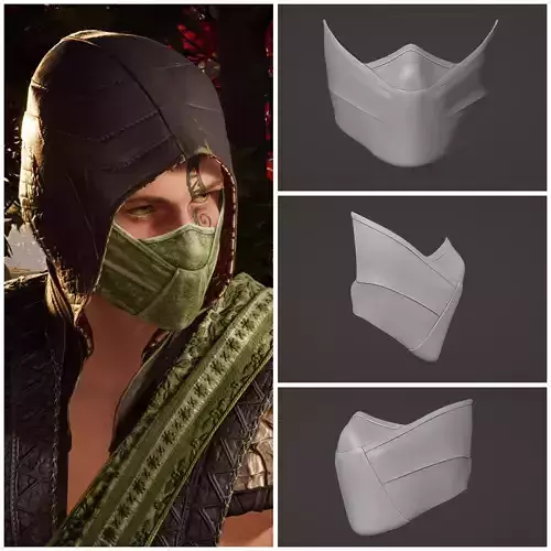 Reptile mask from MK1 - Face of Zaterra 3D print model