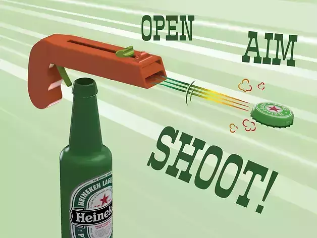 Beer Cap Gun 3D print model